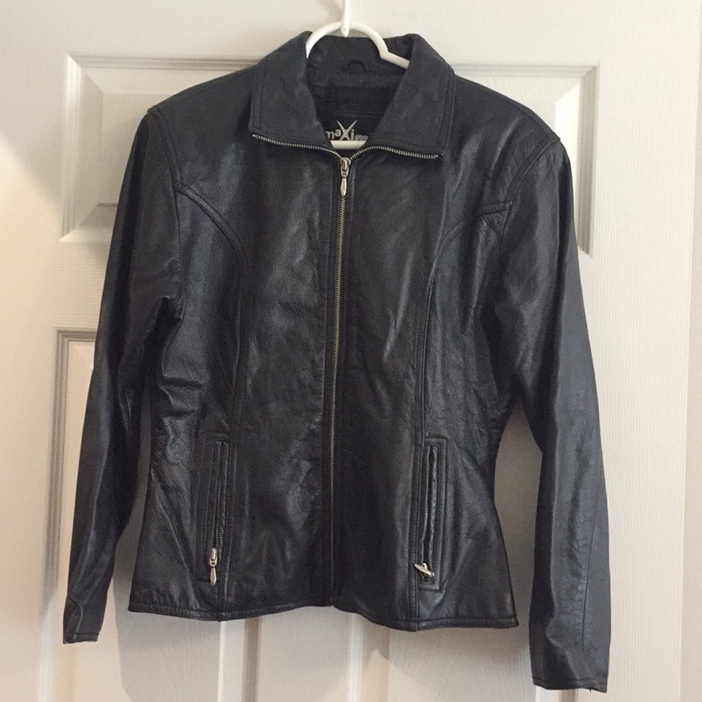 Black leather jacket